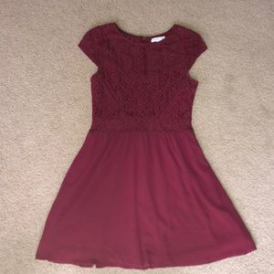 Red lace dress
